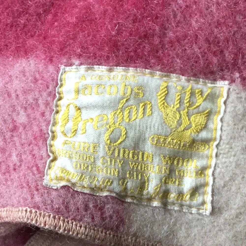 🪶 Vintage JACOBS OREGON WOOL PLAID BLANKET CIR 1927 Pendleton